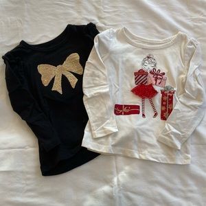 Girls 2T Christmas Tops Lot of 2